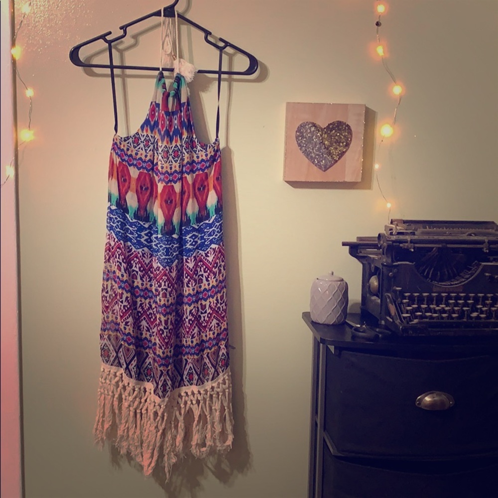 Jodi Kristopher Boho Halter Dress